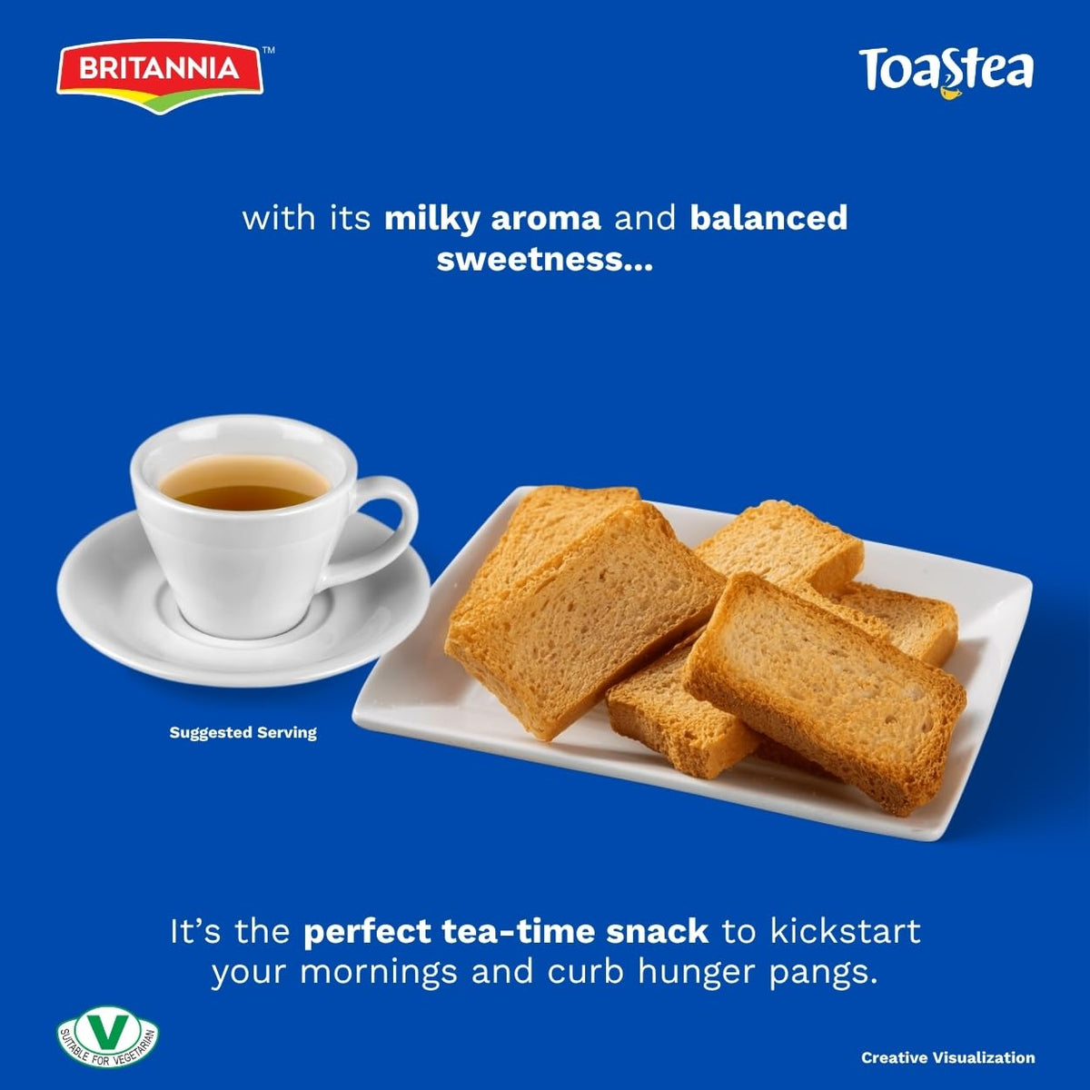 BRITANNIA Toastea Milk Rusk tea-dipping, adds crunchy texture to tea breaks.