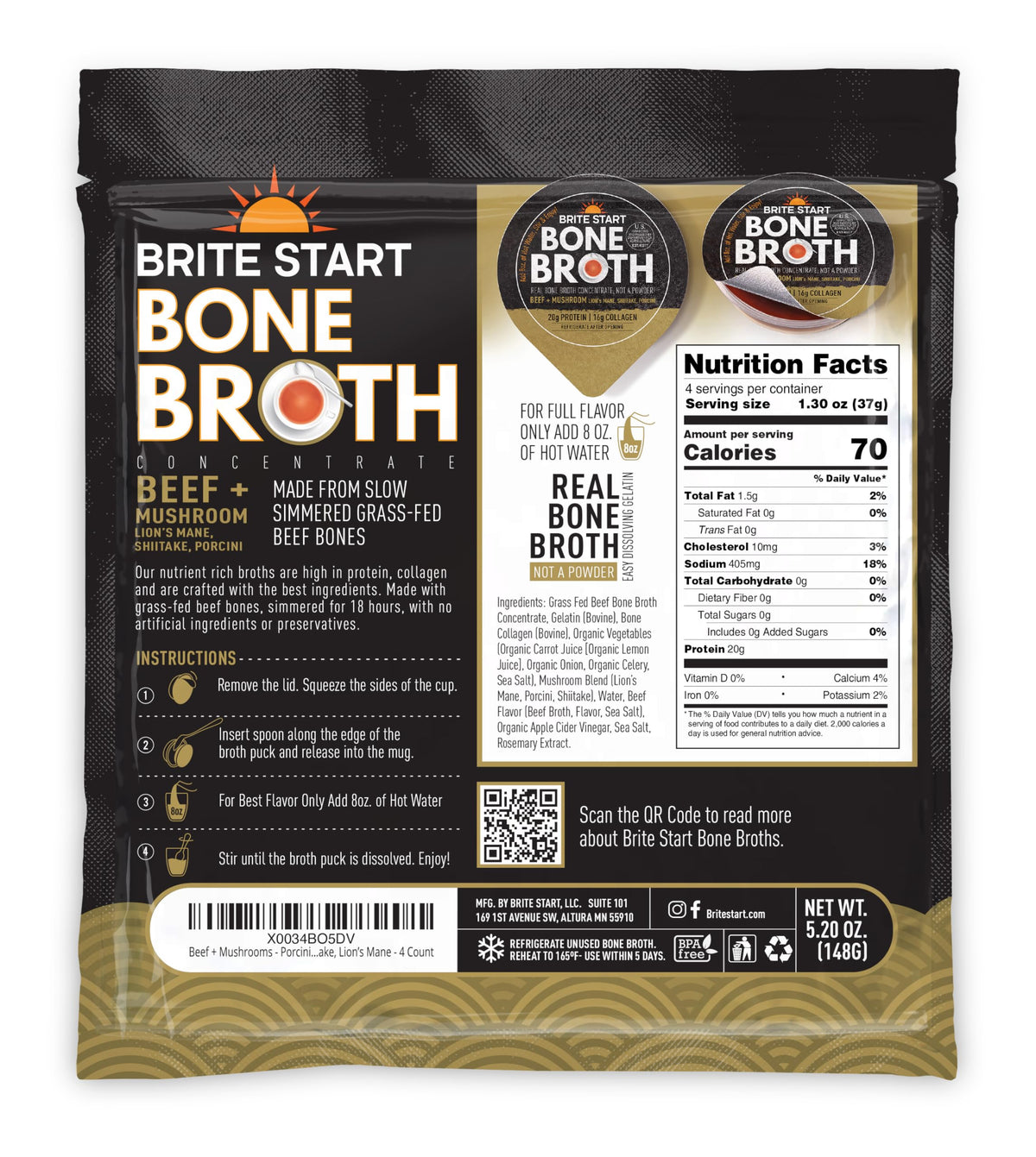 Brite Start broth pour capturing rich umami aroma and color.