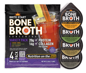 Brite Start Original Chicken bone broth gel, ready to sip for savory protein