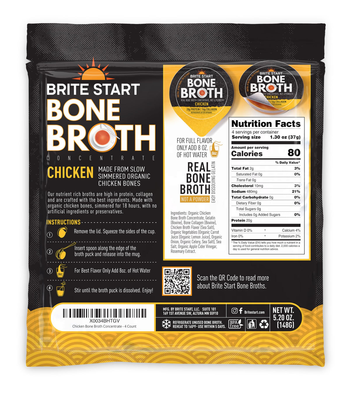 Close-up of Brite Start gel with organic ingredients and savory aroma