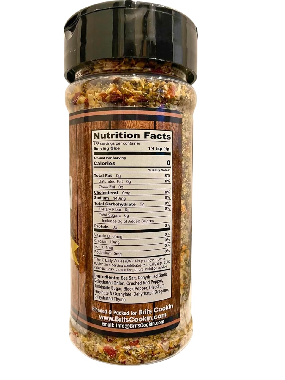 Britscookin Cajun seasoning spice shaker for quick Cajun meals.