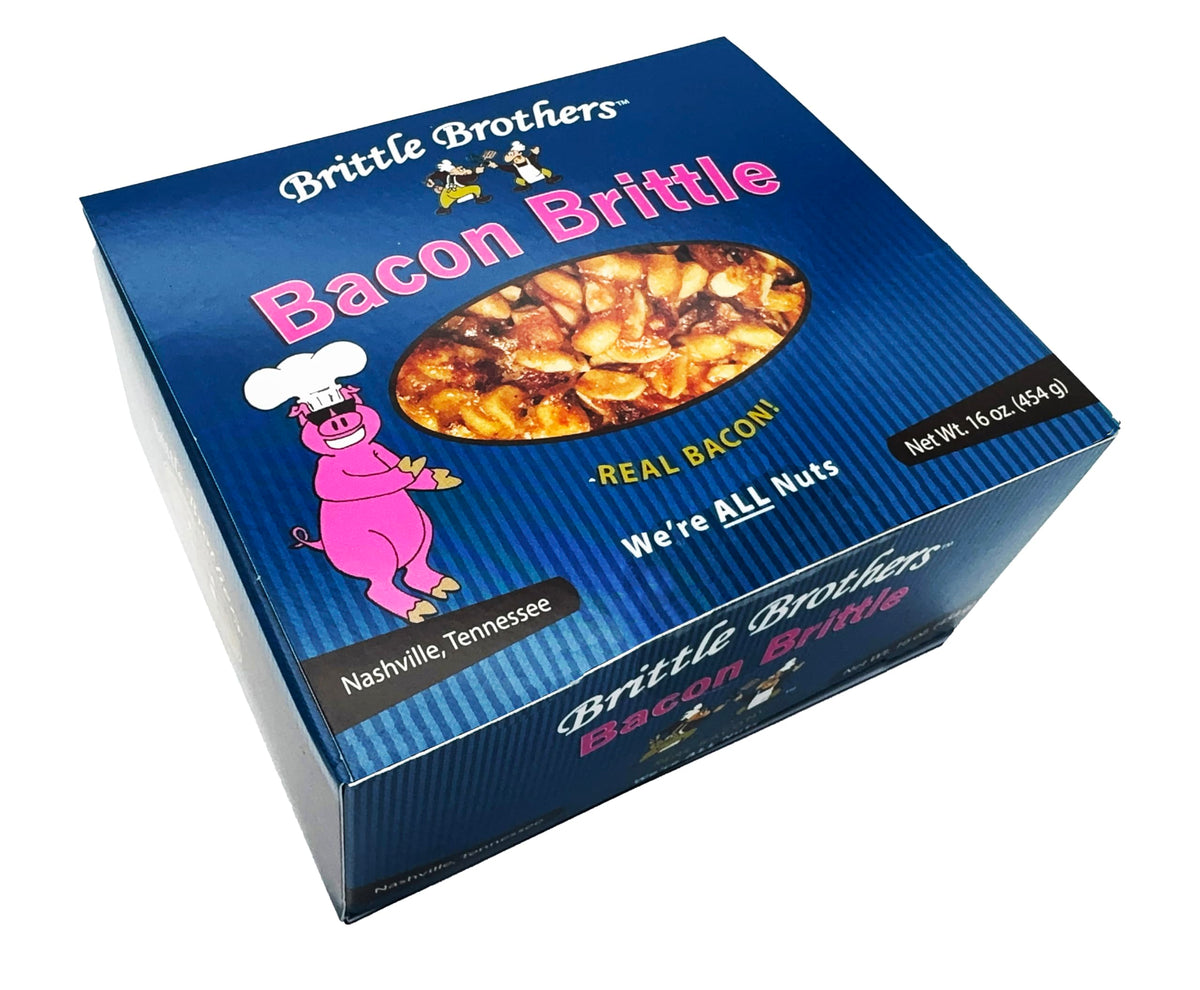 Brittle Brothers Bacon Peanut Brittle 16oz Gift Box — ideal gourmet gift.