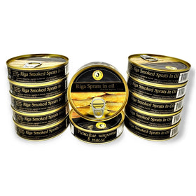 Brivais Vilnis Riga smoked sprats in oil packshot — omega-3 rich Baltic seafood ready to enjoy