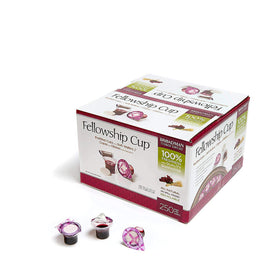 Broadman Church Supplies pre-filled communion cup set with juice and wafer ready for service