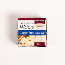 Broadman gluten-free communion wafers altar setting prepared for worship.