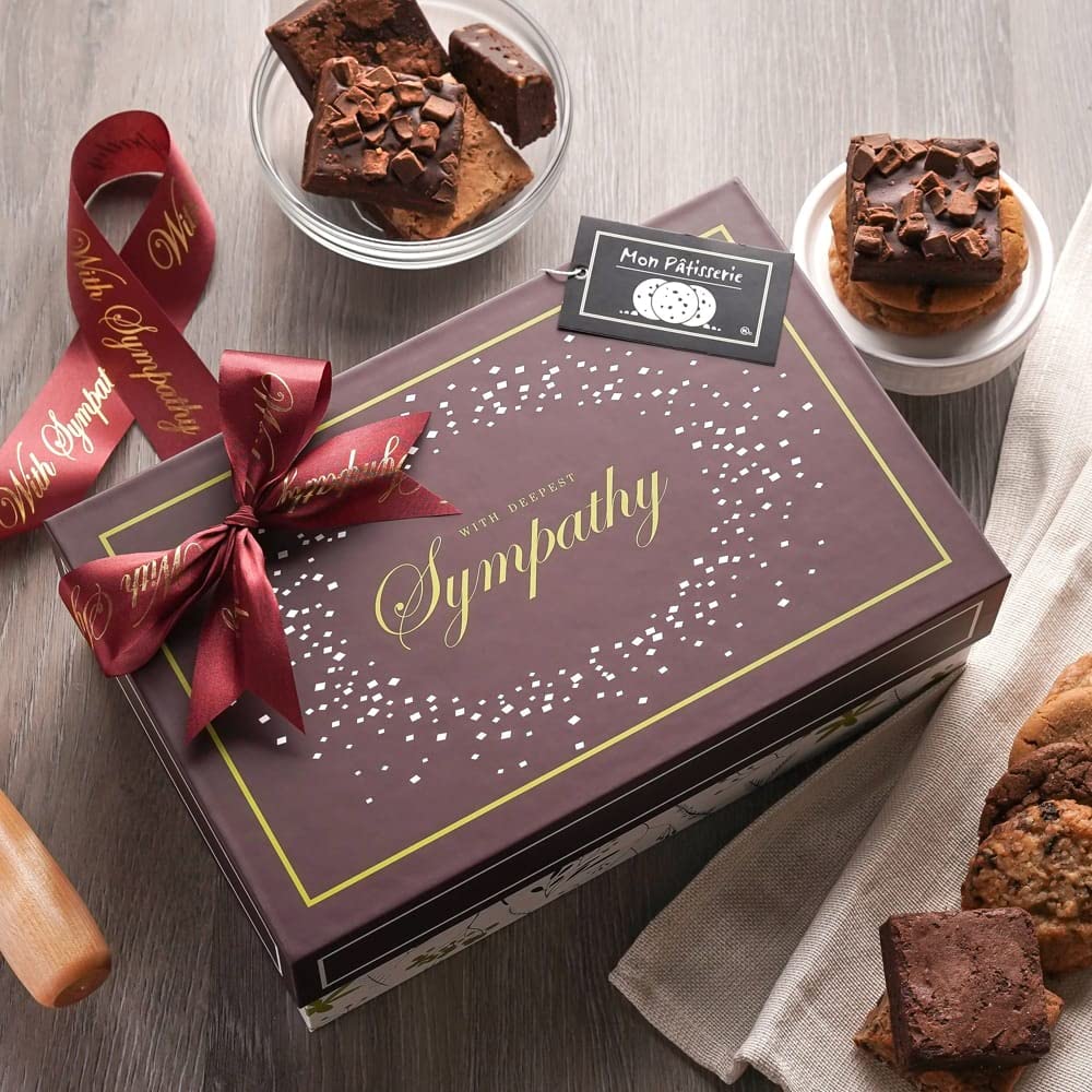 Broadway Basketeers assorted brownies and cookies close-up, gourmet sympathy treats