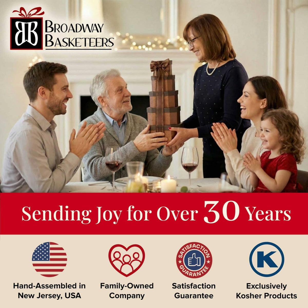 Broadway Basketeers elegant 8-tier presentation for any get well moment