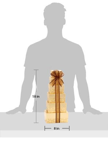 Broadway Basketeers kosher certification logo on gift tower packaging.