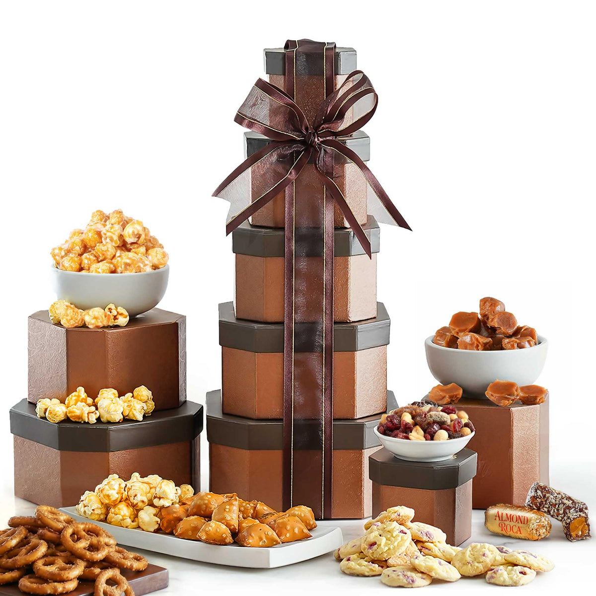 Broadway Basketeers Mother's Day gift basket packaging showcases premium, ready-to-gift presentation ideal for celebrations.