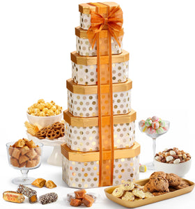 Broadway Basketeers Mother's Day Basket shows premium snacks for heartfelt celebrations.