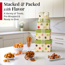 Broadway Basketeers Mother's Day Tower inside view highlights treat variety