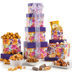 Broadway Basketeers Mother's Day tower overview, perfect for gifting celebrations