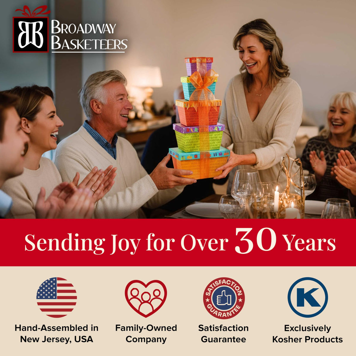 Broadway Basketeers reusable container display adds practical storage.