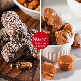 Broadway Basketeers snack boxes assortment show varied treats for sharing.