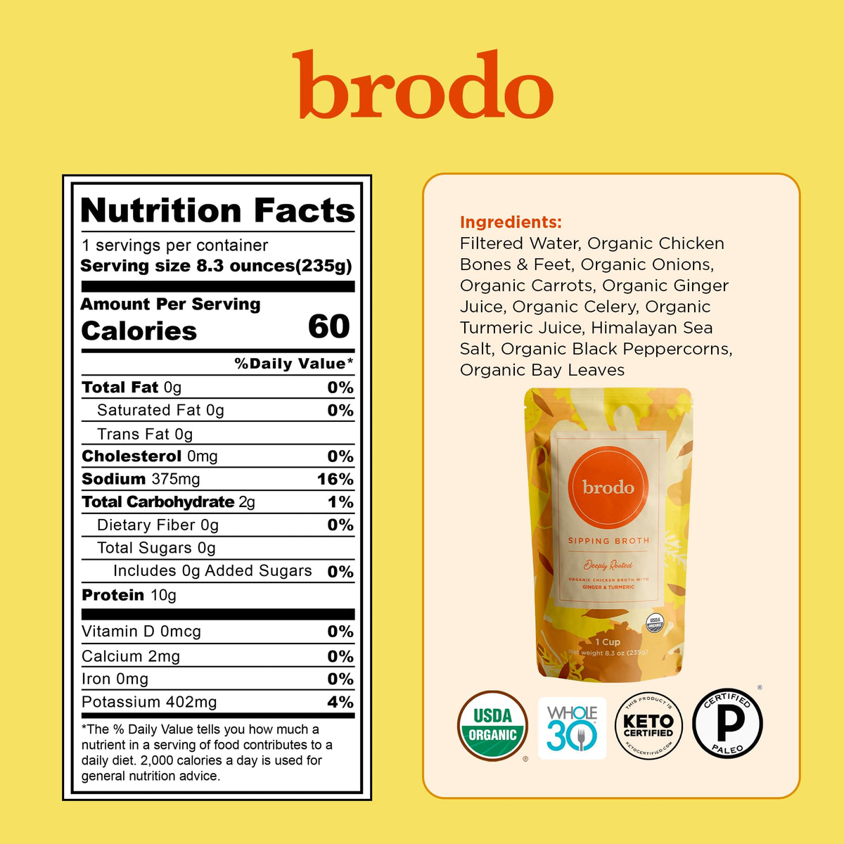 Brodo hearth pouch for a comforting, savory sip any time.