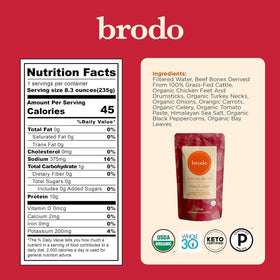 Brodo organic beef bone broth pouch ideal for soups and sauces