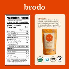 Brodo organic chicken bone broth pouch great hot beverage or base