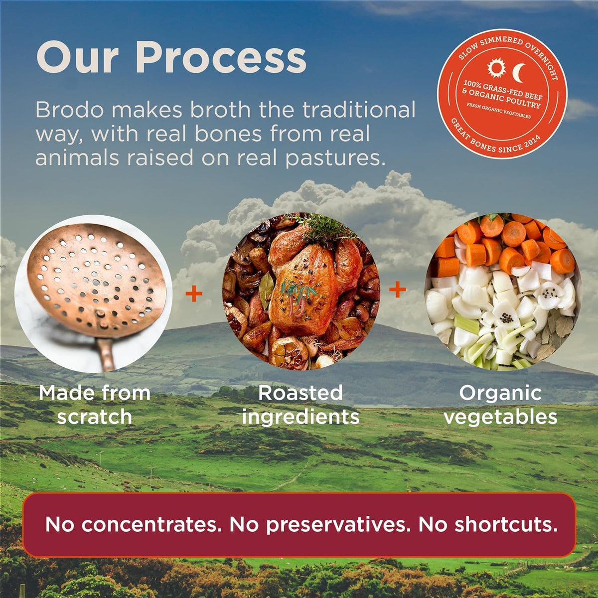 Brodo organic chicken broth simmering in pot for comforting soups