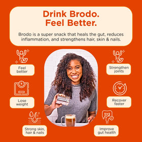 Brodo slow-simmered bone broth from pasture-raised animals for rich flavor.