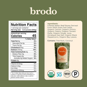 Brodo simmered broth in a pot reveals rich flavor for soups and cooking.