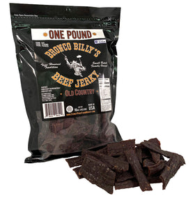 Bronco Billy's Beef Jerky Hickory Smoked bag—fresh, smoky flavor for on-the-go snacking.