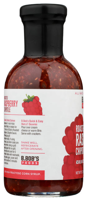 Bronco Bob's Roasted Raspberry Chipotle Sauce on a plate with dipping ideas