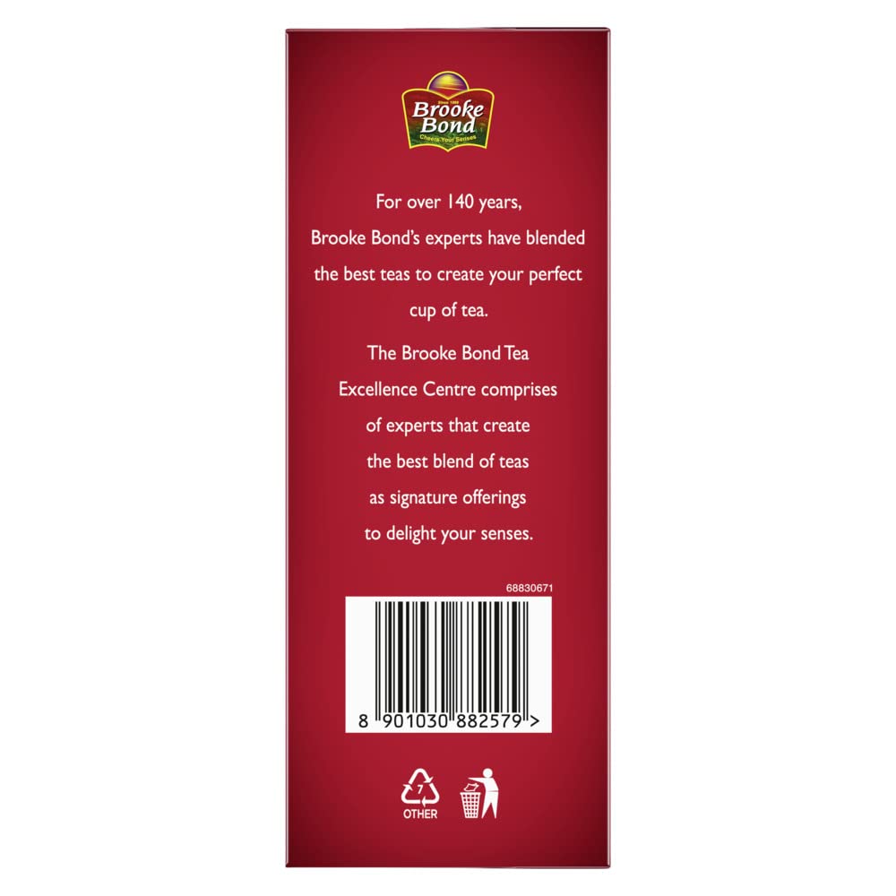 Aromatic steam rising from a Brooke Bond Red Label Natural Care cup