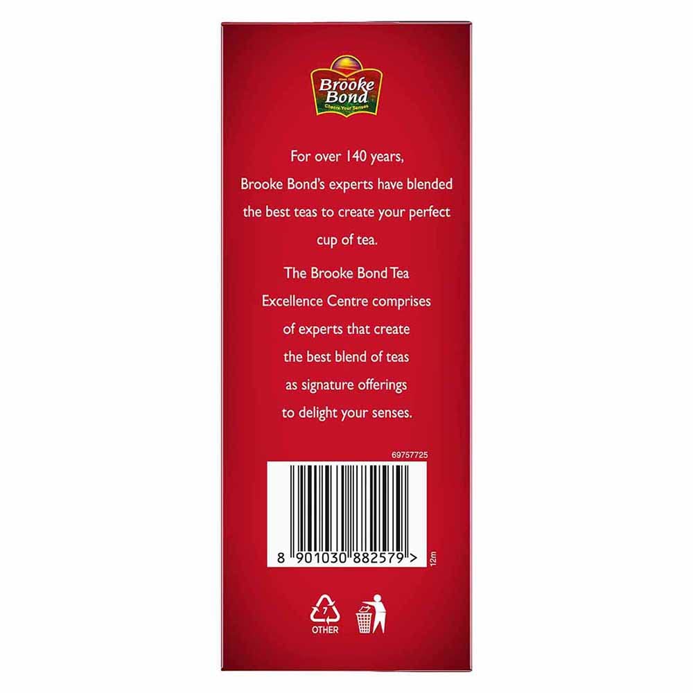 Close-up of Brooke Bond Red Label Natural Care tea leaves ready to brew