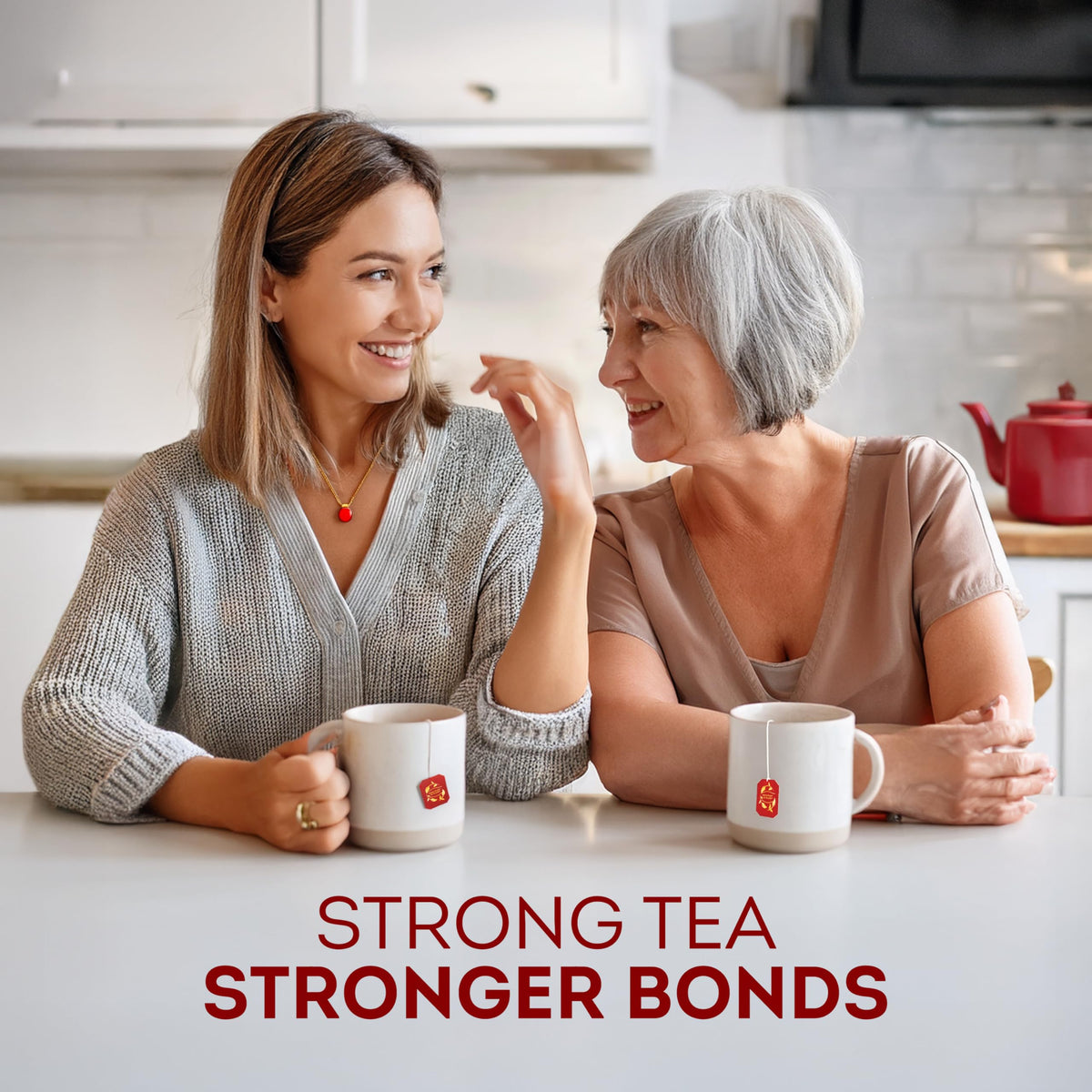 Brooke Bond Red Label shelf display signals premium tea choice.