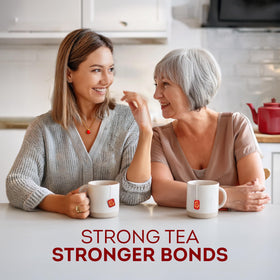 Brooke Bond Red Label shelf display signals premium tea choice.
