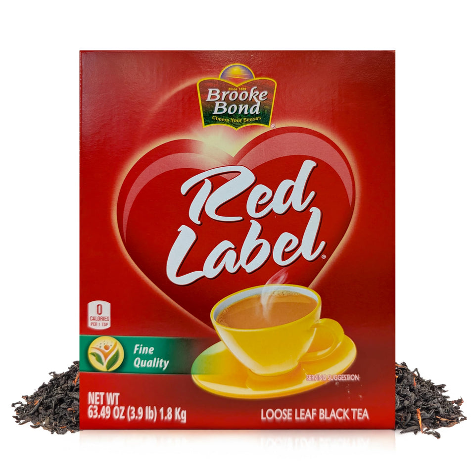 Brooke Bond Red Label tea leaves selection shows premium quality for a rich brew