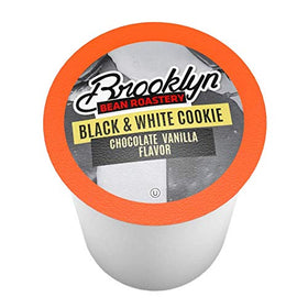 Brooklyn Beans Black and White Cookie pods packaging, resealable and fresh for everyday coffee rituals.