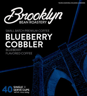 Brooklyn Beans Blueberry Cobbler cup of coffee illustrating a smooth, flavorful finish.