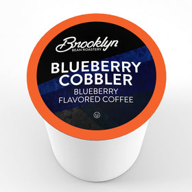 Brooklyn Beans Blueberry Cobbler packaging box highlighting easy pantry-friendly storage.