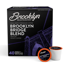 Brooklyn Beans Brooklyn Bridge Blend pods for quick, rich brews with Keurig compatibility