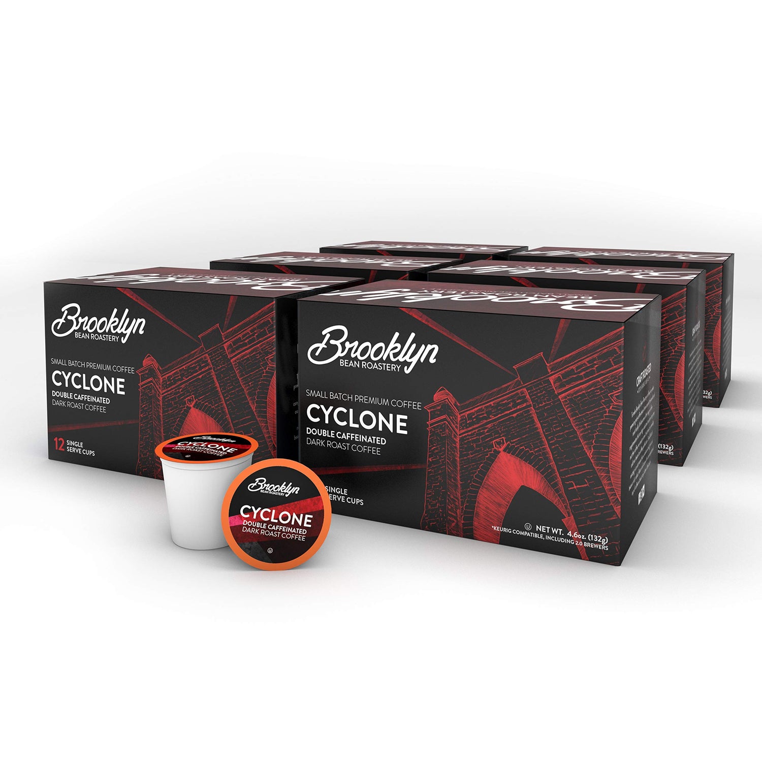 Brooklyn Beans Cyclone packaging shows energizing blend for bold mornings