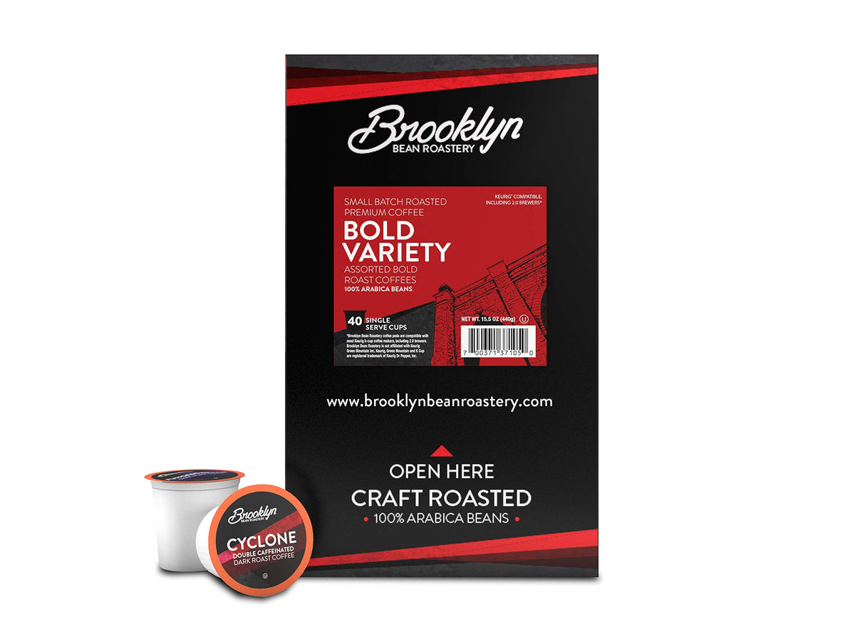 Brooklyn Beans Dark Roast pods with a strong, robust flavor.