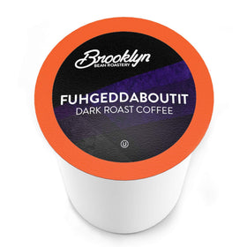Brooklyn Beans Fuhgeddaboutit box front displaying 40-count box for simple stocking.