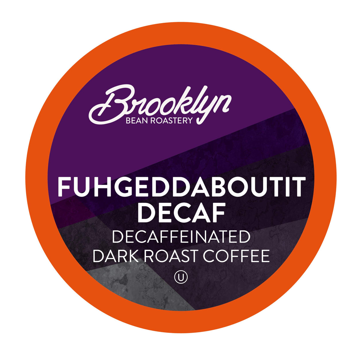 Brooklyn Beans Fuhgeddaboutit Decaf pods close-up, bold flavor without caffeine.