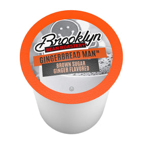 Brooklyn Beans Gingerbread Man pod brew shot highlights rich flavor in a single cup.
