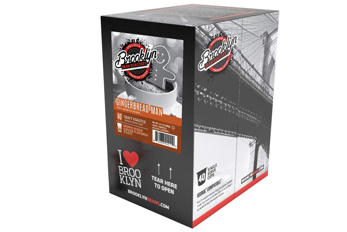 Brooklyn Beans Gingerbread Man pod closeup reveals warm spices and smooth roast.