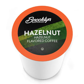 Brooklyn Beans Hazelnut pod close-up reveals roasted aroma and glossy capsule