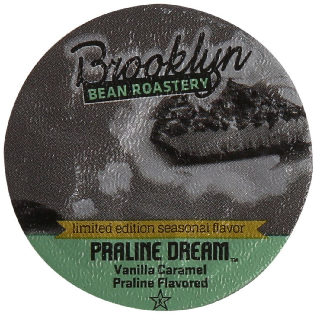 Brooklyn Beans Praline Dream pods for Keurig brewers, bold indulgent morning brew