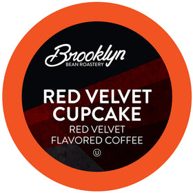 Brooklyn Beans Red Velvet coffee pods front view highlighting convenient flavor for Keurig brewers