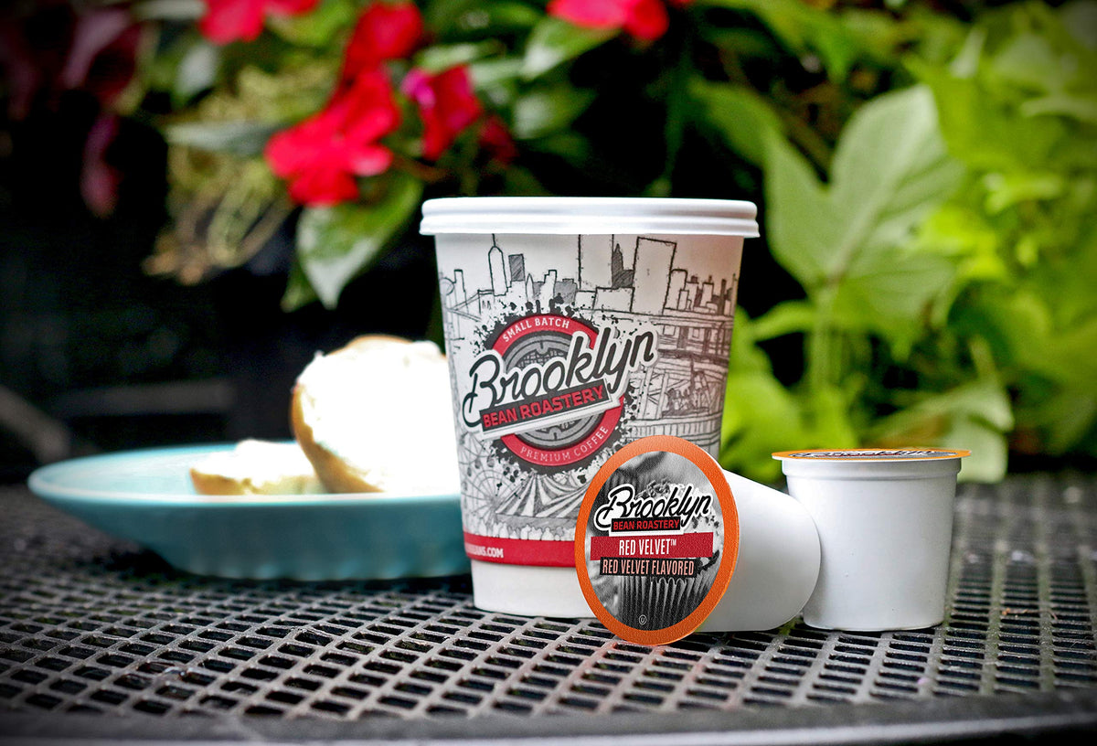 Brooklyn Beans Red Velvet steaming cup conveys dessert-inspired aroma for any time