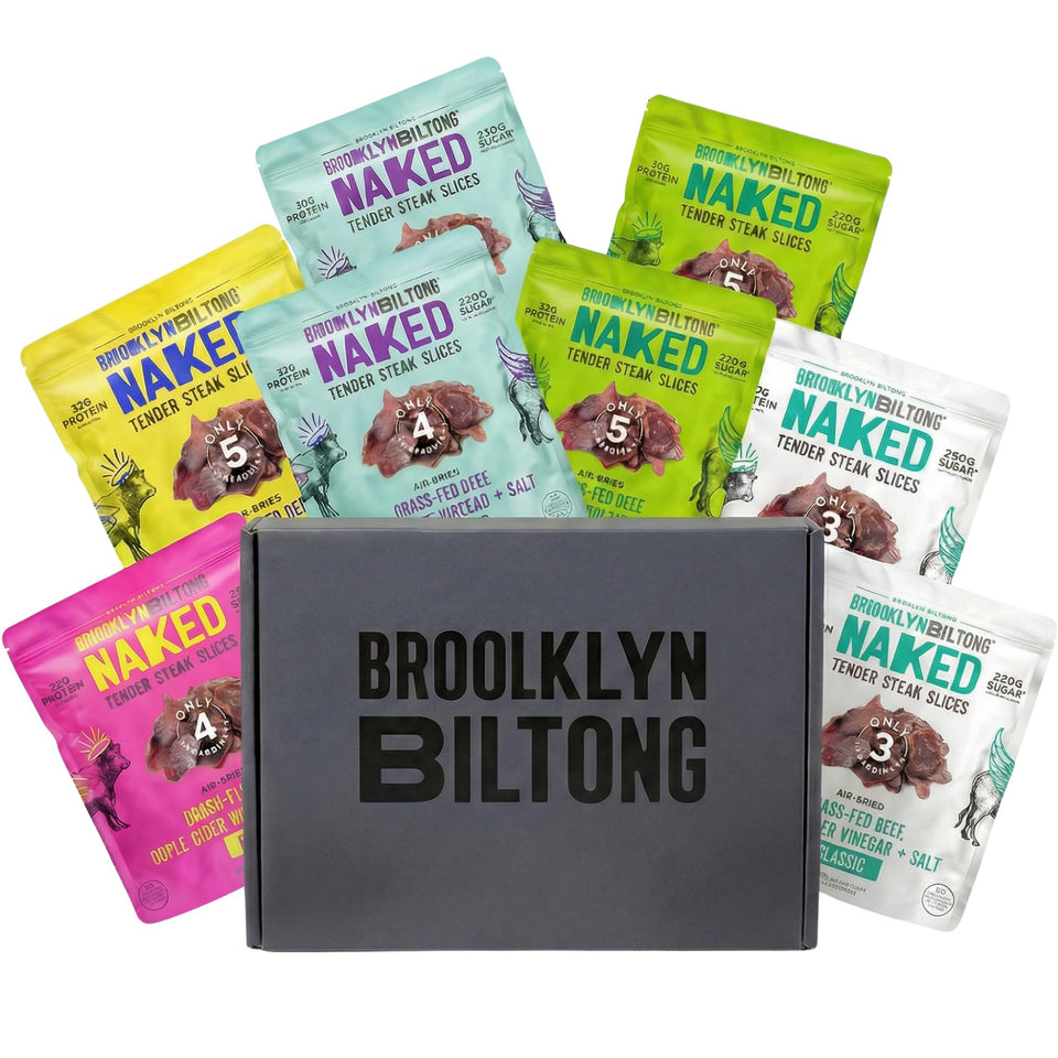 Brooklyn Biltong gift box assembly showcases premium packaging ideal for holiday gifting.
