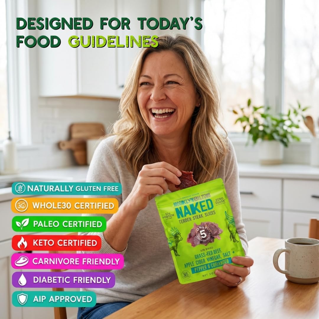 Keto and Paleo certified Brooklyn Biltong label on packaging