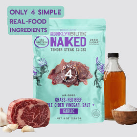 Brooklyn Biltong on-the-go snack in hand for quick protein.