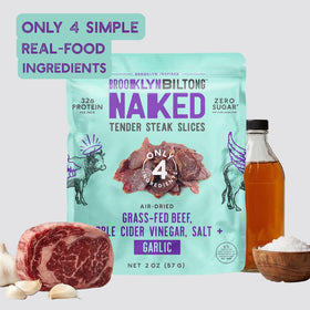 Serving with 32g protein per 2oz pack and clear nutrition label
