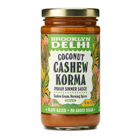 Brooklyn Delhi Coconut Cashew Korma jar with creamy cashew base for cozy weeknight dinners.